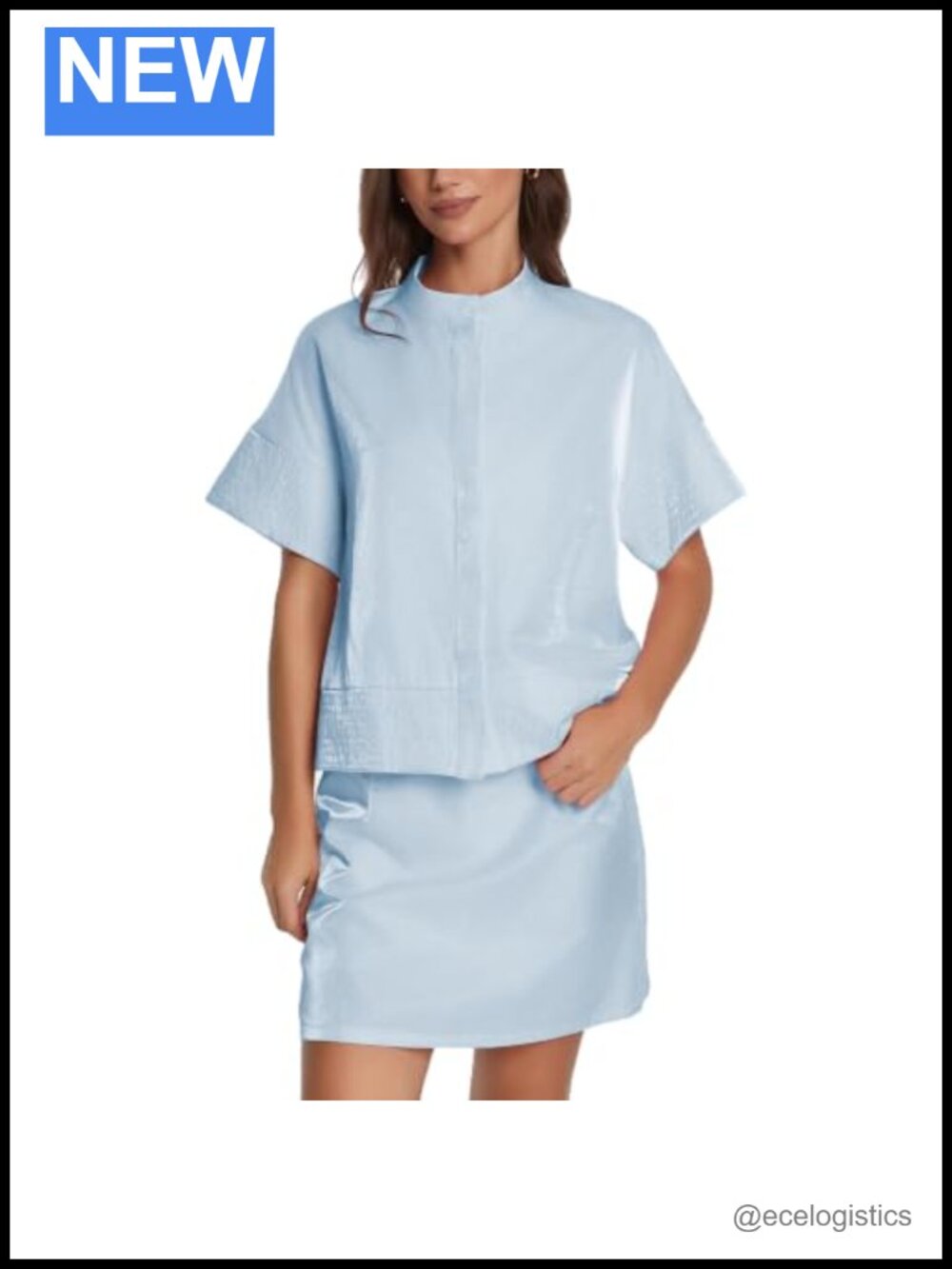 Women's 2 Piece Mini Skirt and Crop Top Set Short Sleeve Summer Y2K Outfit